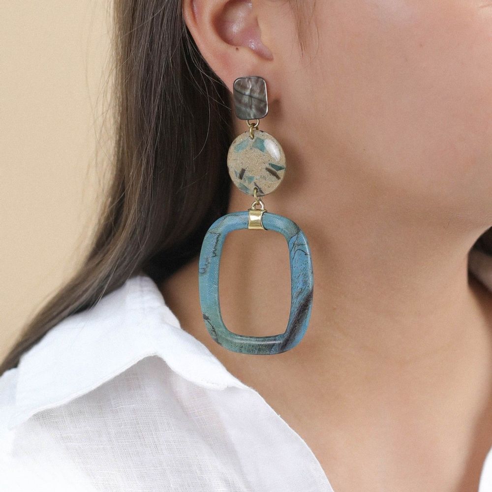 Bijoux - SOLENZARA boucles d'oreilles poussoir grand modèle - NATURE BIJOUX