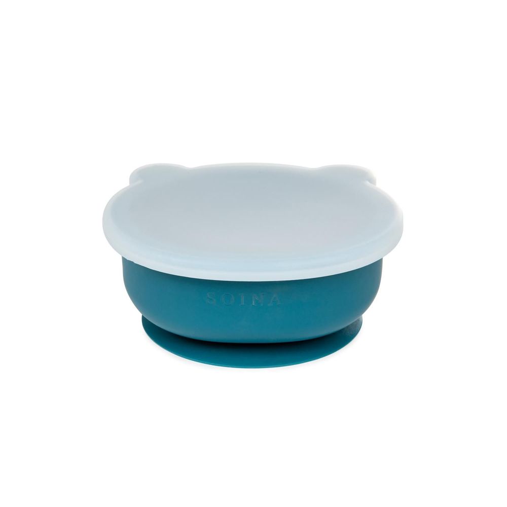Children's mealtime - Silicone suction bowl with lid - SOINA