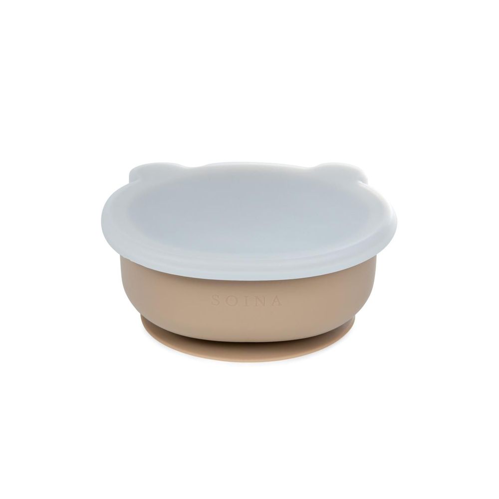 Children's mealtime - Silicone suction bowl with lid - SOINA