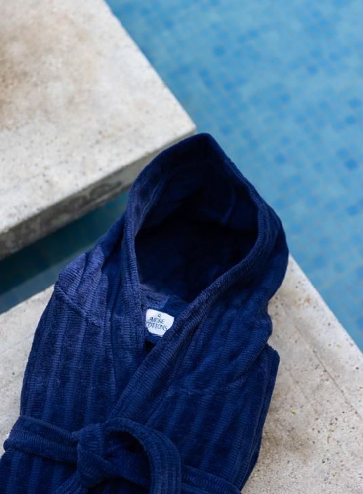 Bathrobes - Soft ribbed bathrobe. - MORE COTTONS