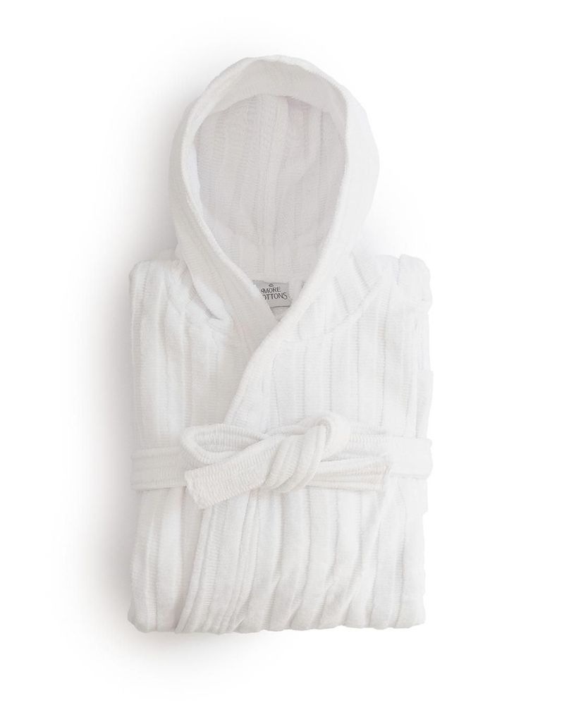 Bathrobes - Soft ribbed bathrobe. - MORE COTTONS