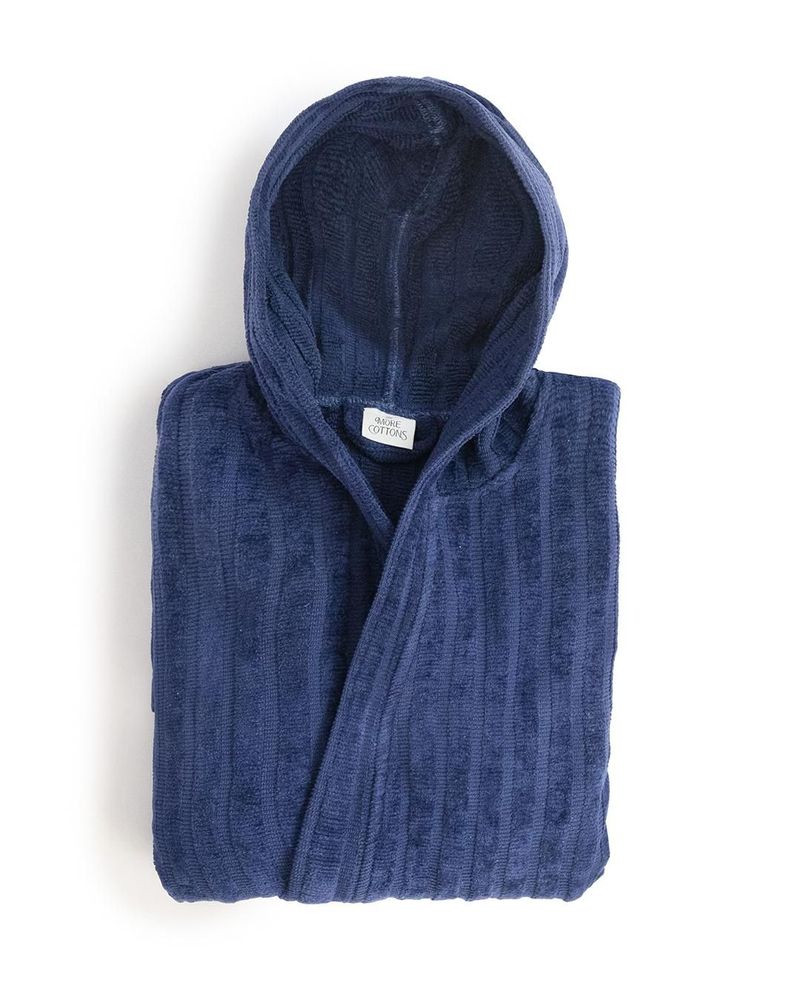 Bathrobes - Soft ribbed bathrobe. - MORE COTTONS