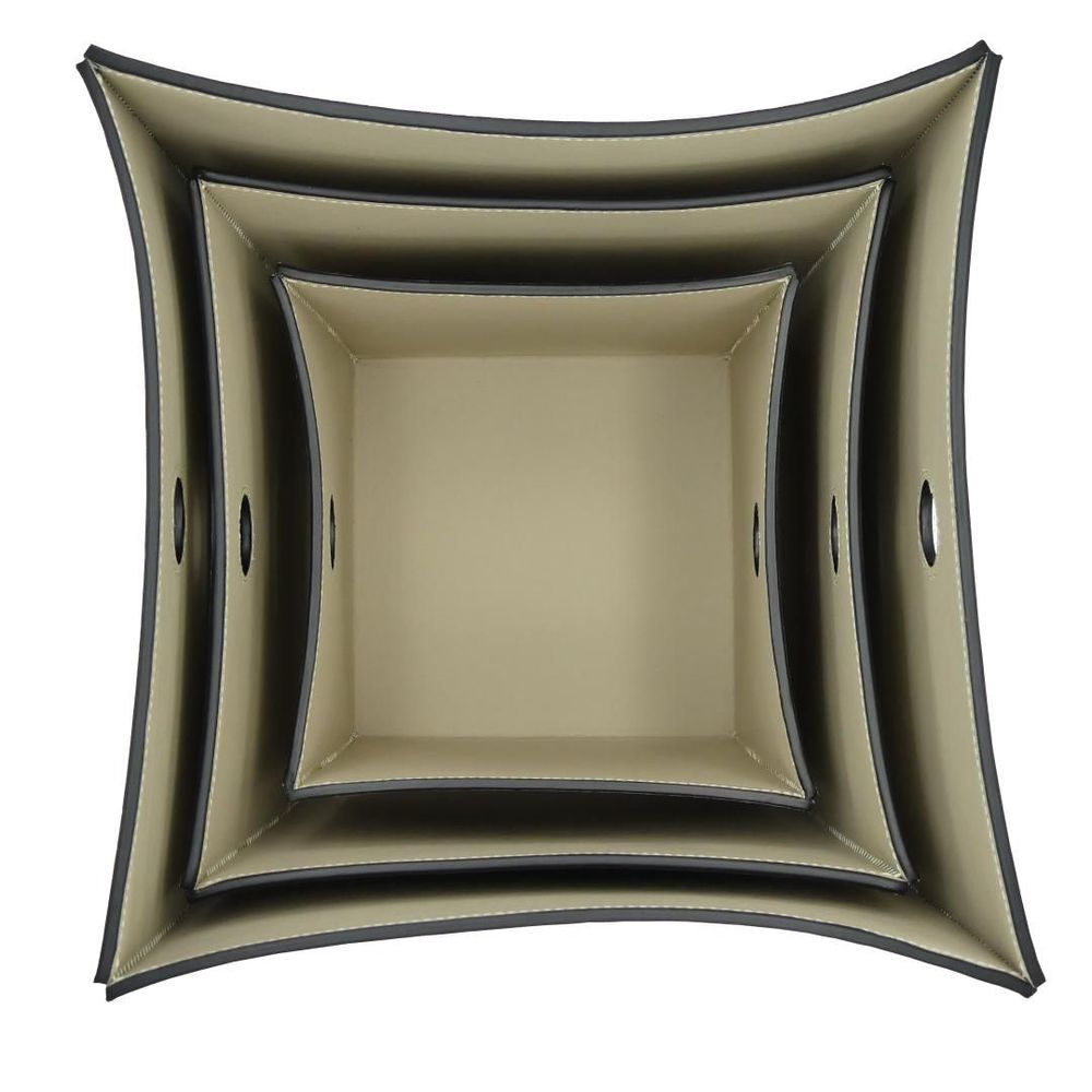 Objets de décoration - LUCIEN : PANIERE DE RANGEMENT CARRE EN CUIR LISSE - TAILLE L - GORDON & GAIA