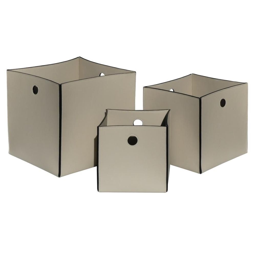 Objets de décoration - LUCIEN : PANIERE DE RANGEMENT CARRE EN CUIR LISSE - TAILLE L - GORDON & GAIA