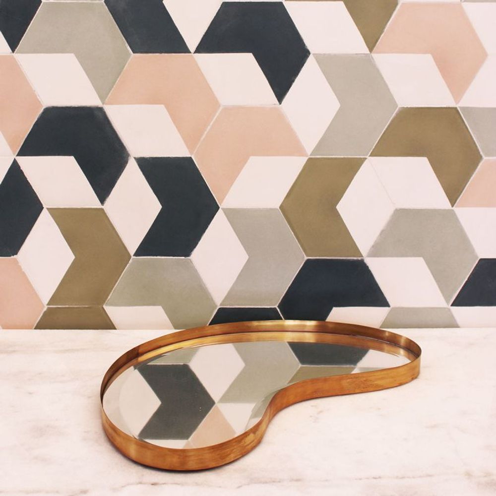 Cement tiles - Hex Thirds cement Tile - ETOFFE.COM