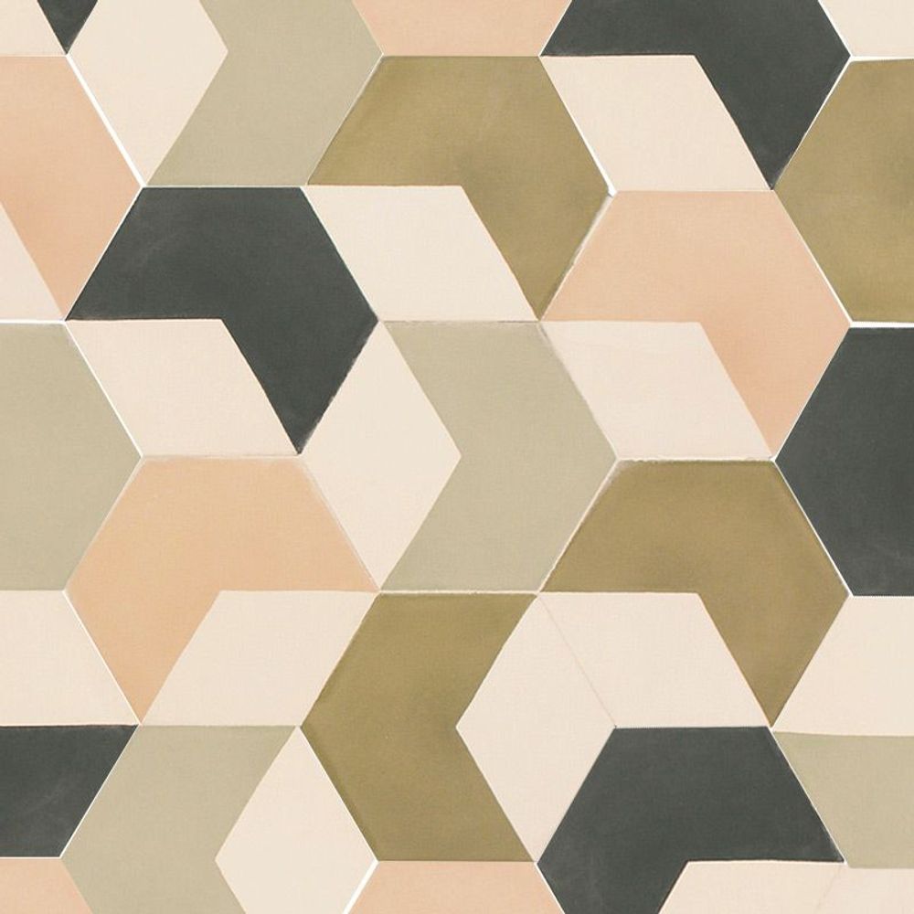 Cement tiles - Hex Thirds cement Tile - ETOFFE.COM