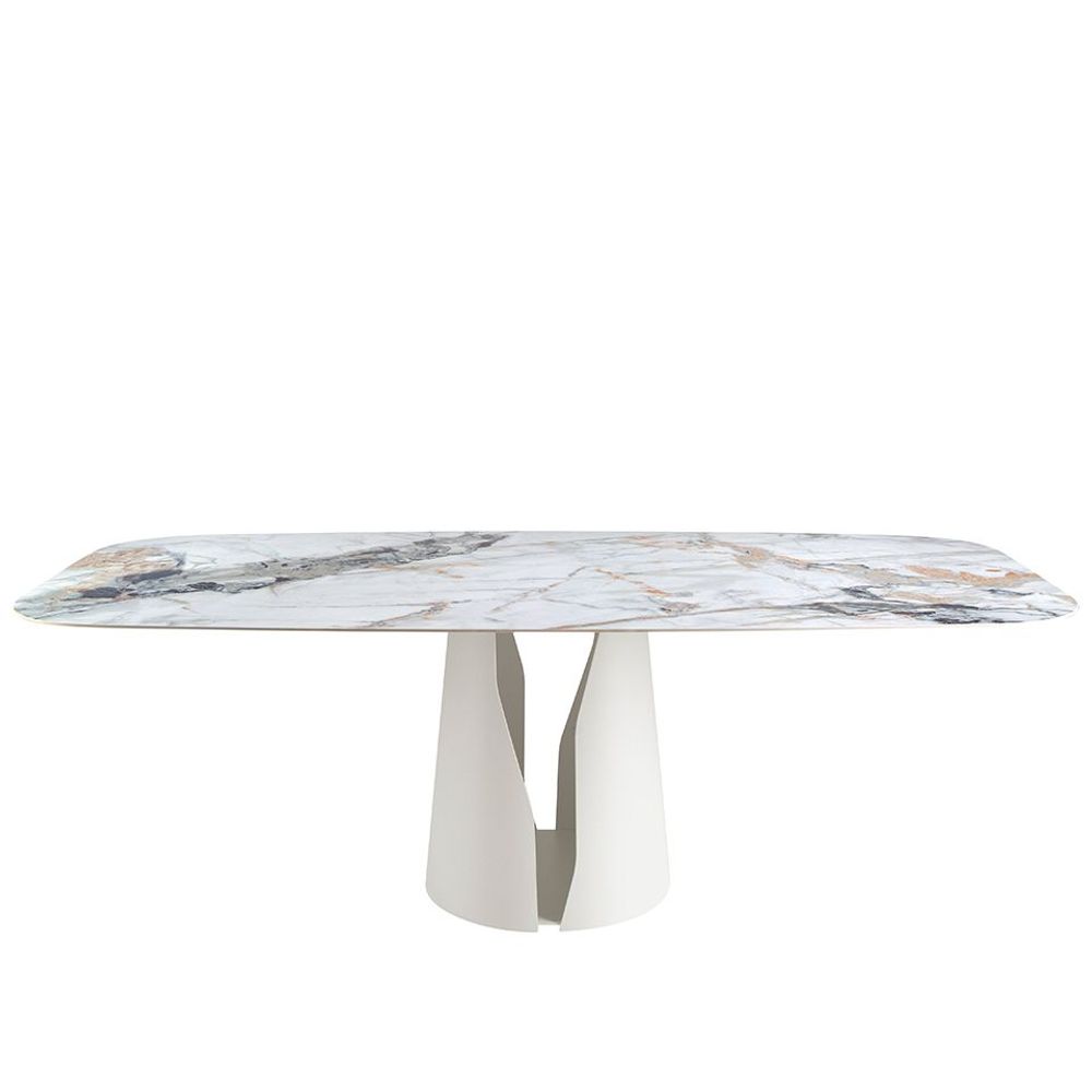 Tables Salle à Manger - Table à manger baril ovale marbre porcelaine - ANGEL CERDÁ