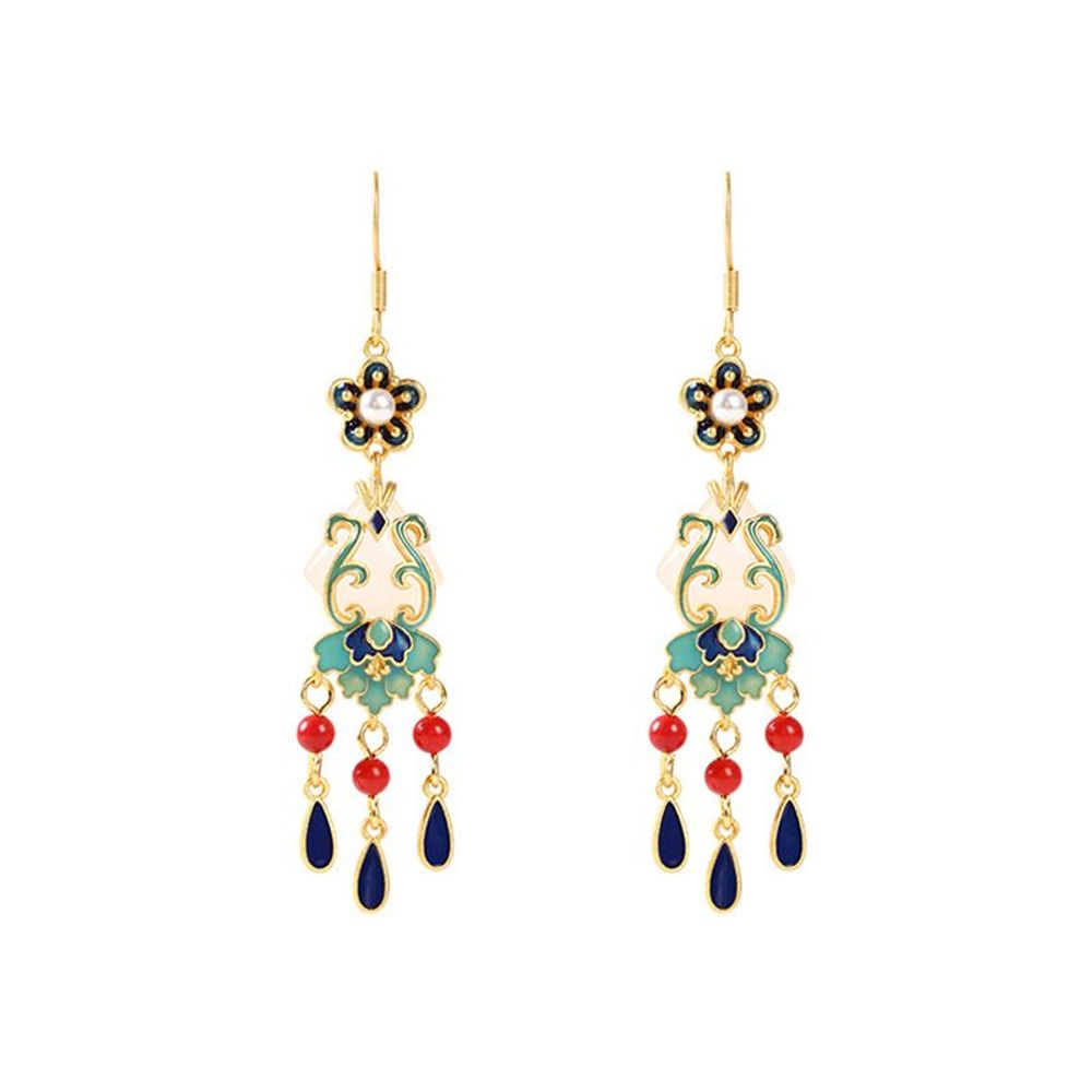 Bijoux - Boucles D'oreilles Pompon Exquis Style Ancien - TIRACISÚ