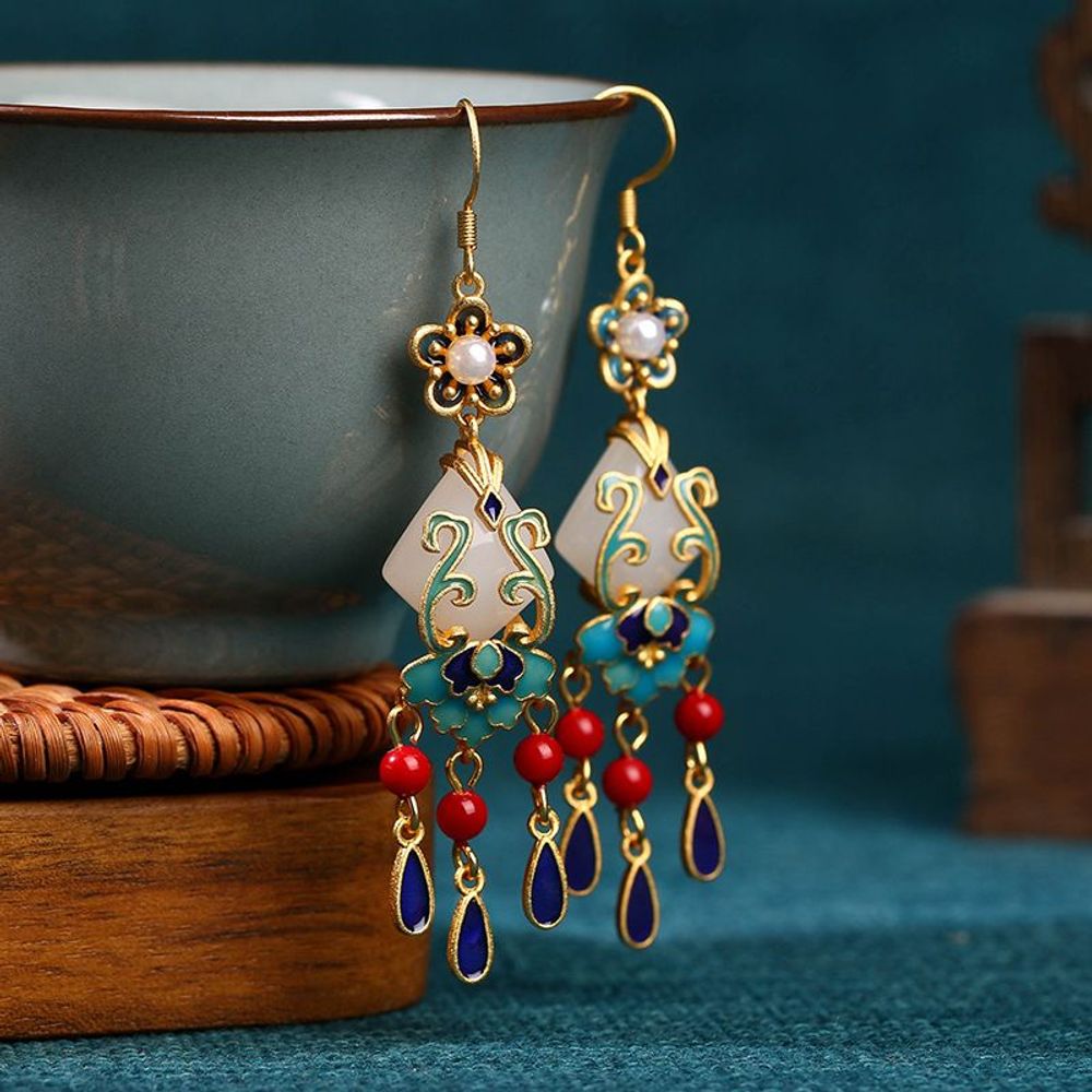Bijoux - Boucles D'oreilles Pompon Exquis Style Ancien - TIRACISÚ