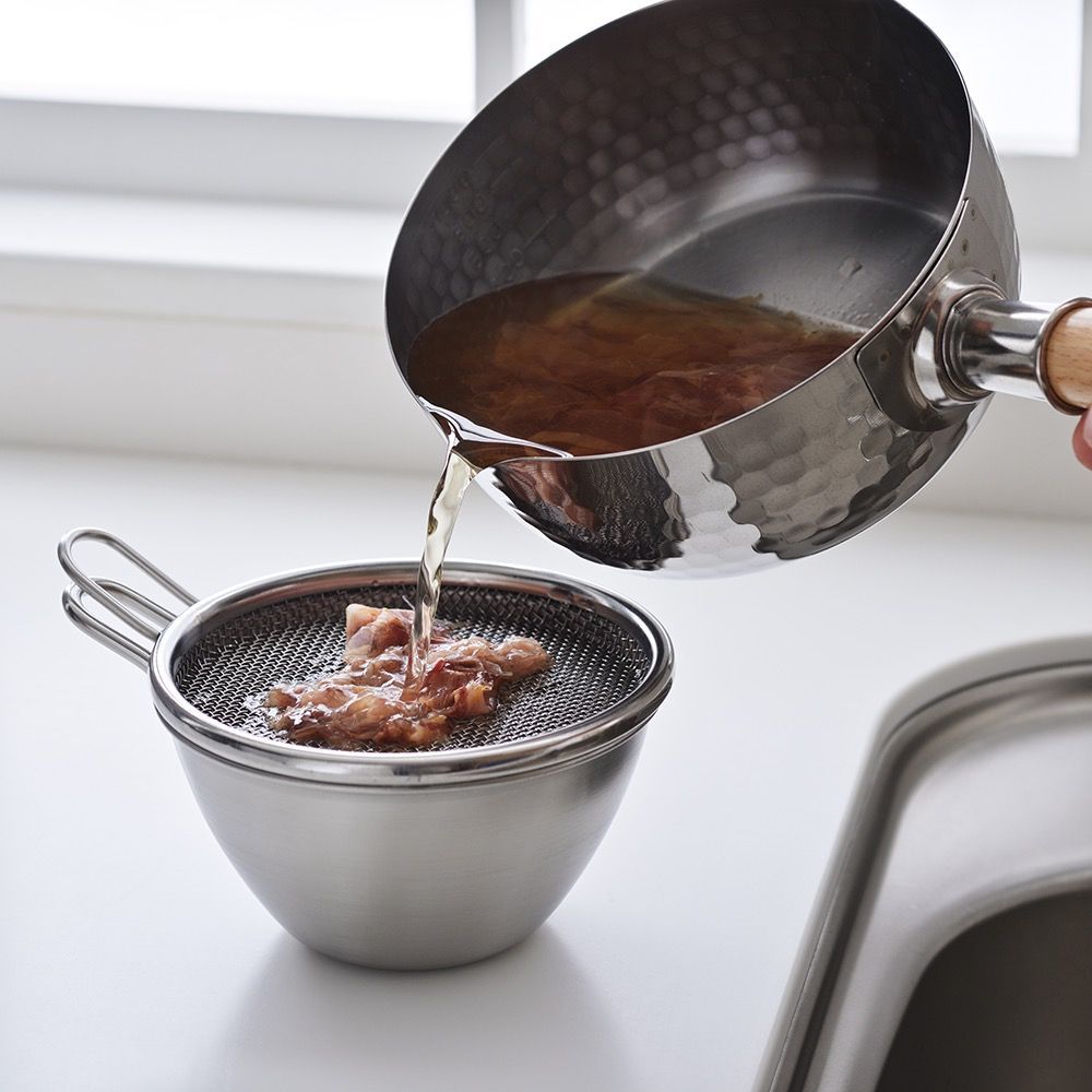 Kitchen utensils - 500 ml stainless steel bowl with handle - And/YOSHIKAWA collection - ABINGPLUS