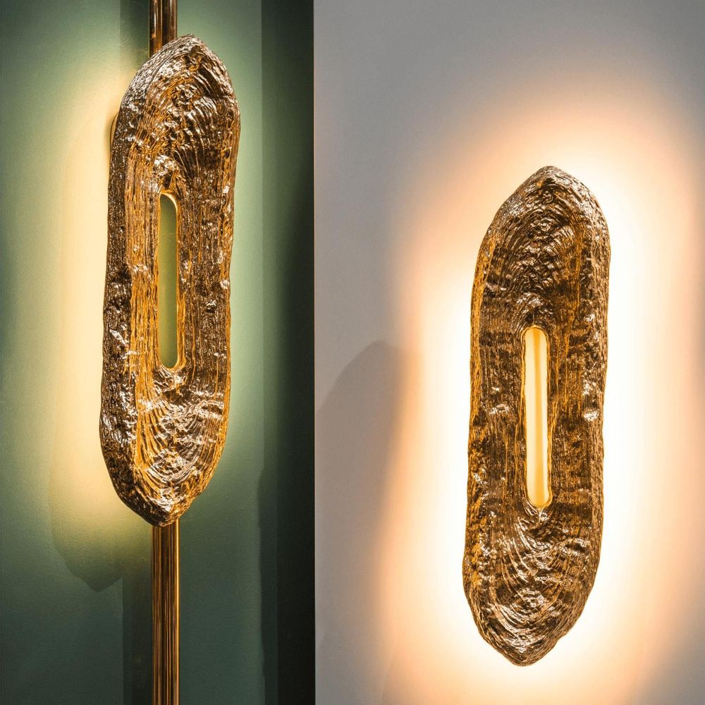 Wall lamps - Kahy - Gold brass wall lamp; ornamental light; designer wall lamp - MAEVE