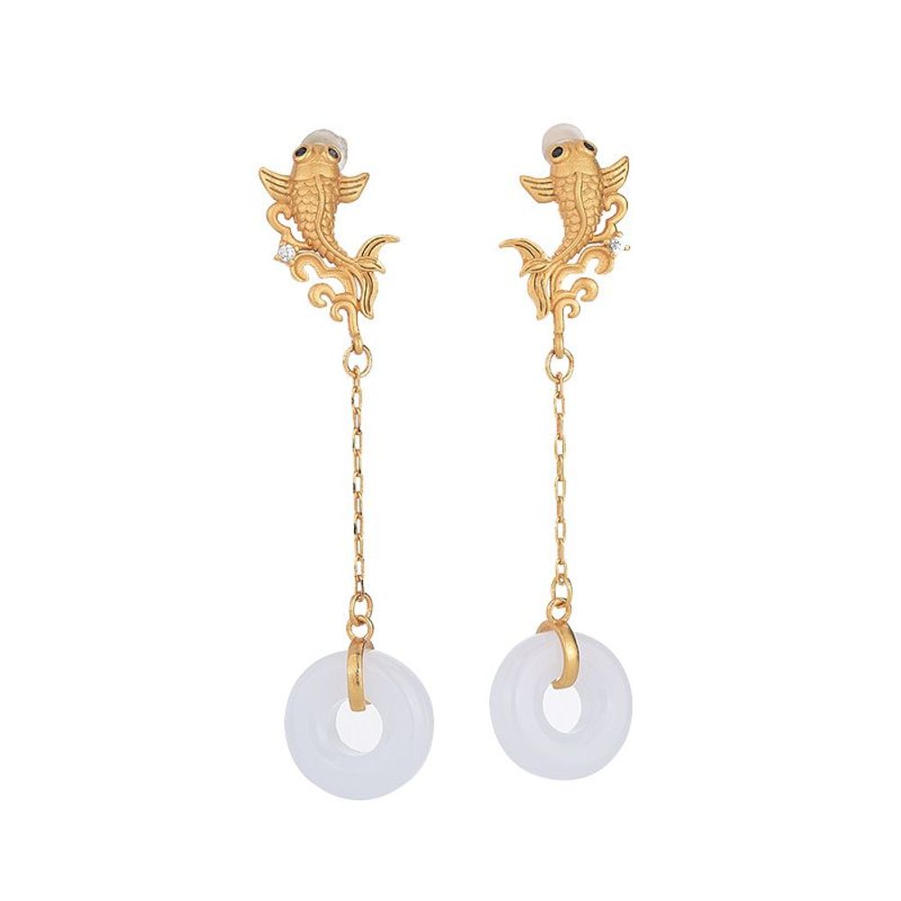 Bijoux - Boucles d'oreilles Poisson Sautant Dragon Gate Boucle de Sécurité - TIRACISÚ