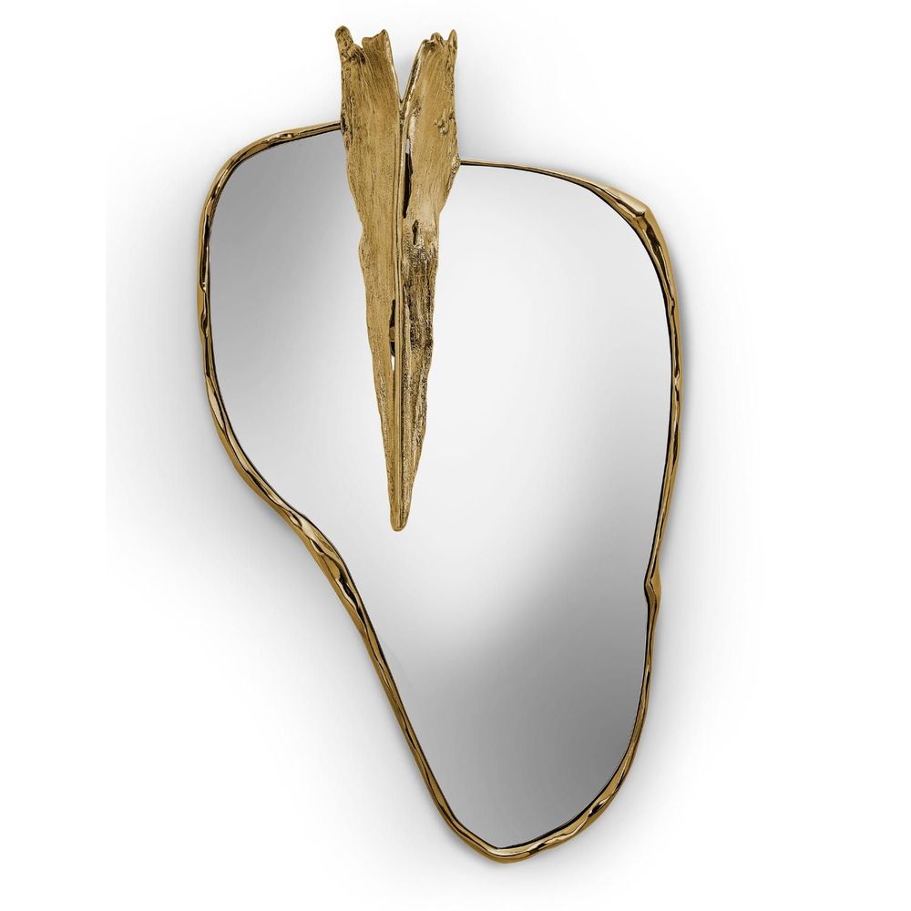 Mirrors - Folia - Gold Mirror; Brass Mirror; handcrafted piece - MAEVE