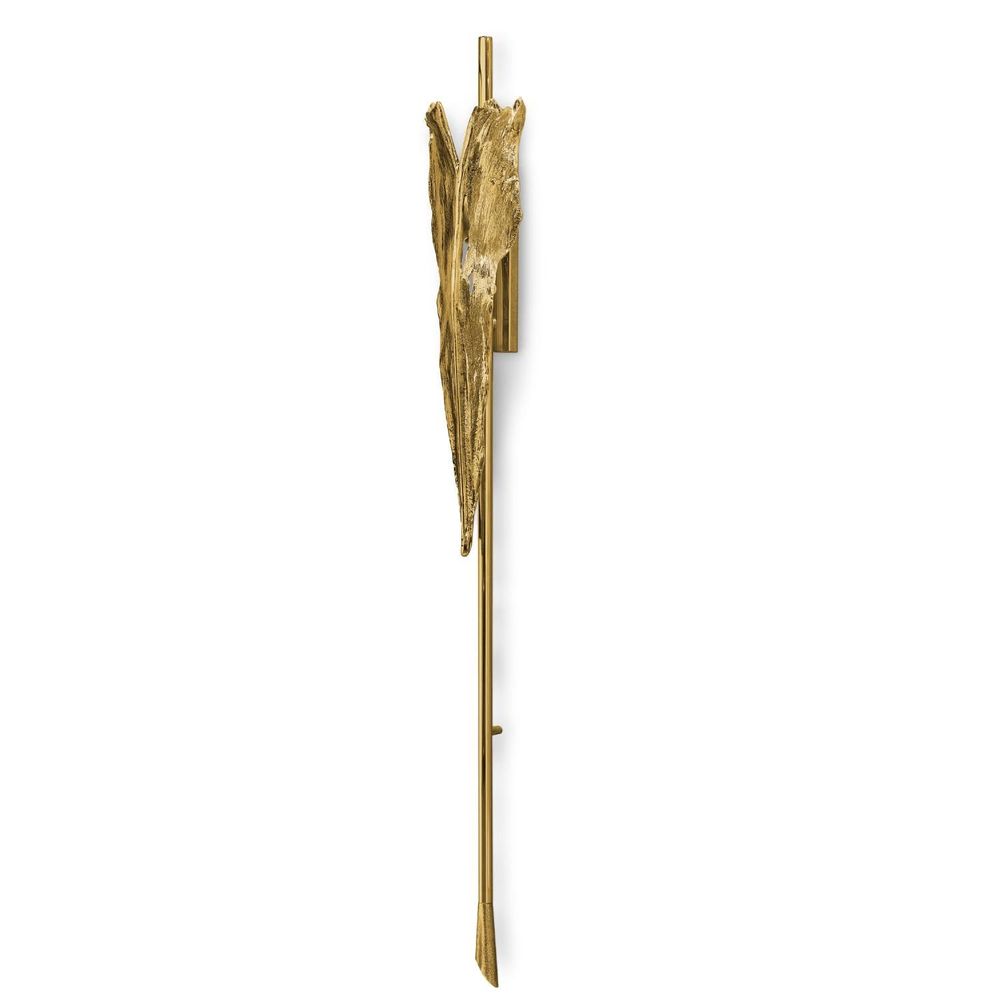 Wall lamps - Folia - Gold and Brass Wall Torch: Elegantly Crafted for Organic Light - MAEVE