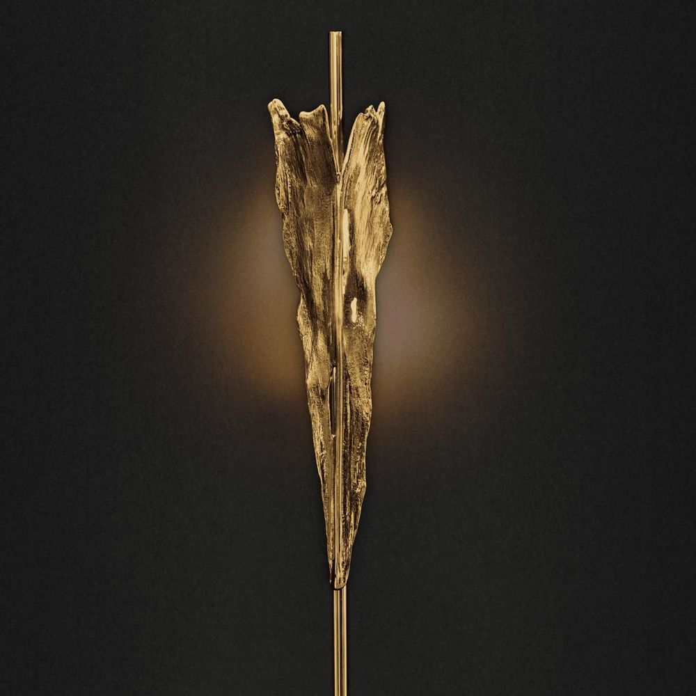 Wall lamps - Folia - Gold and Brass Wall Torch: Elegantly Crafted for Organic Light - MAEVE