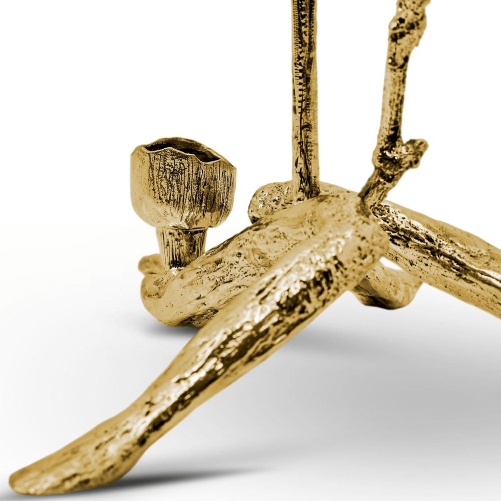Objets de décoration - Ramun - Bougeoir doré ; Bougeoir en laiton ; élément décoratif - MAEVE