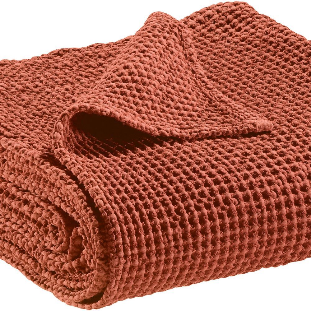 Linge de lit - Jeté recyclé Maia Sienne 180 x 260 - MAISON VIVARAISE - SDE VIVARAISE WINKLER