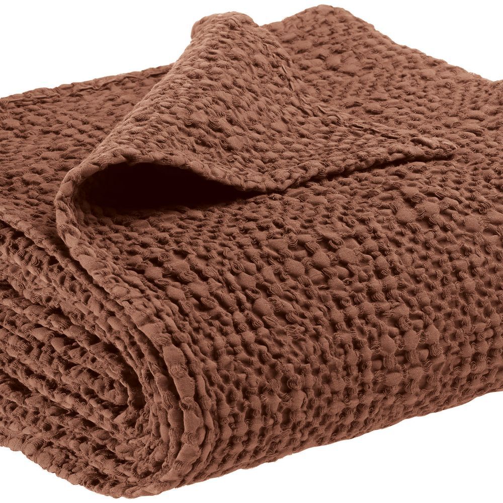 Bed linens - Throw Stonewashed Tana Tabac 240 X 260 - MAISON VIVARAISE – SDE VIVARAISE WINKLER