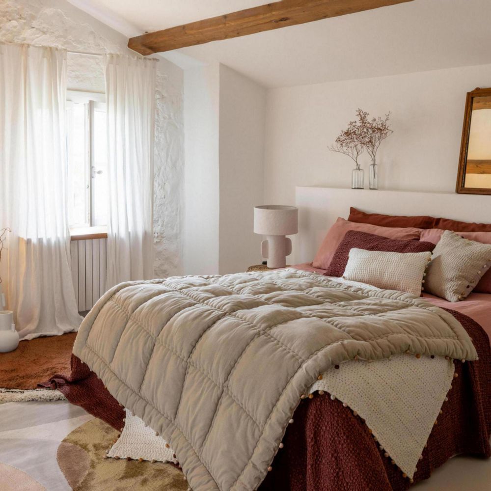 Bed linens - Throw Stonewashed Tana Tabac 240 X 260 - MAISON VIVARAISE – SDE VIVARAISE WINKLER