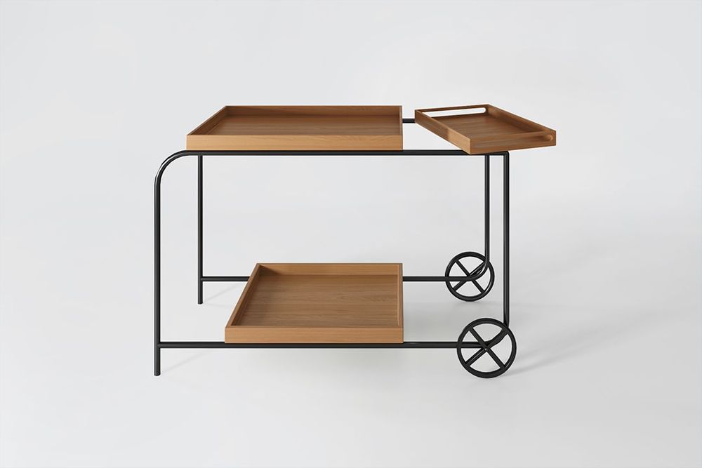 Trolleys - "PEDRO" BAR CART / BEVERAGE SIDEBOARD - ALESSANDRA DELGADO DESIGN