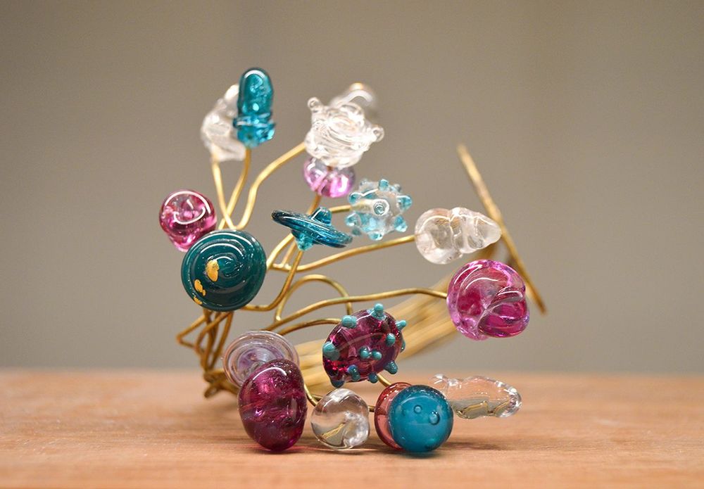 Cadeaux - Bracelet plaqué or verre Murano artisan travaillé aun chalumeau - CHAMA NAVARRO