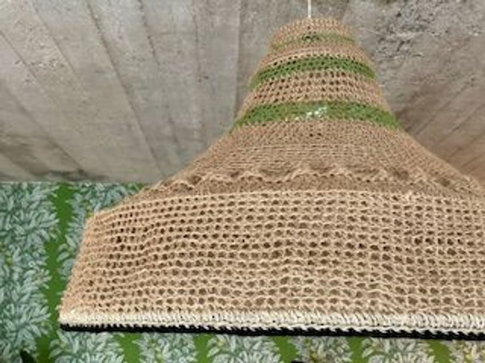 Aménagements pour bureau - Luminaire ARMOISIE en jute lin et coton Hauteur 85cm Diamètre 110 cm livré avec monture électrique - ADELE VAHN