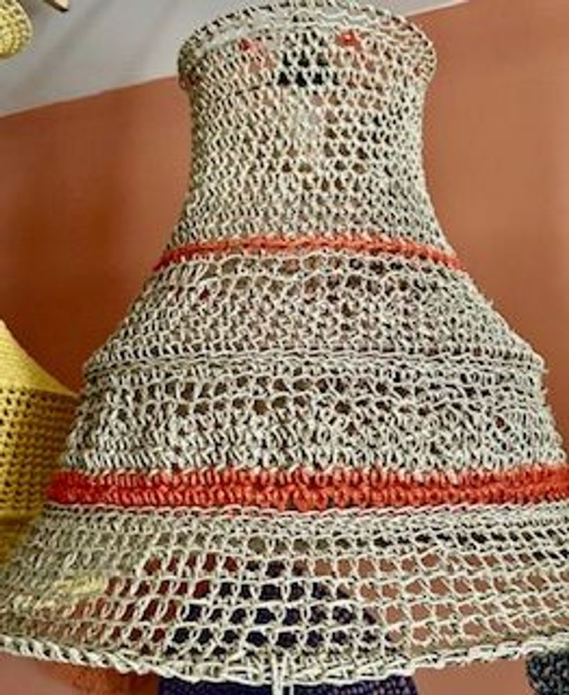 Other office supplies - SAHARA lamp made of raw linen and orange jute touches Height 40 cm Diameter 60 cm delivered with electric mount - ADELE VAHN