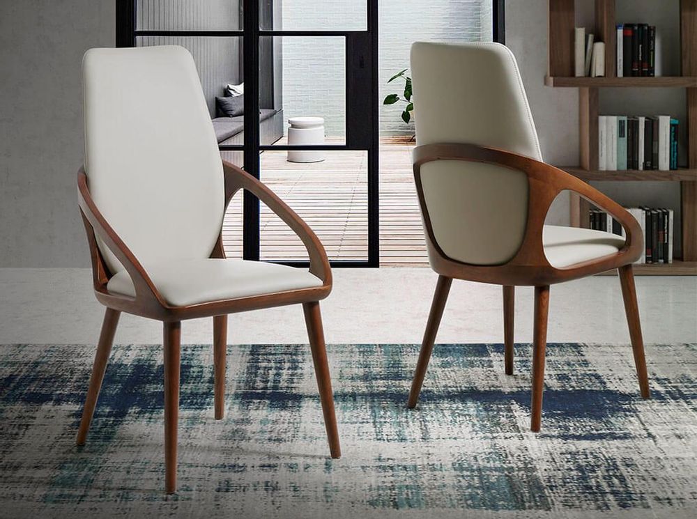 Chaises - Chaise de table à manger rembourrée en simili cuir - ANGEL CERDÁ