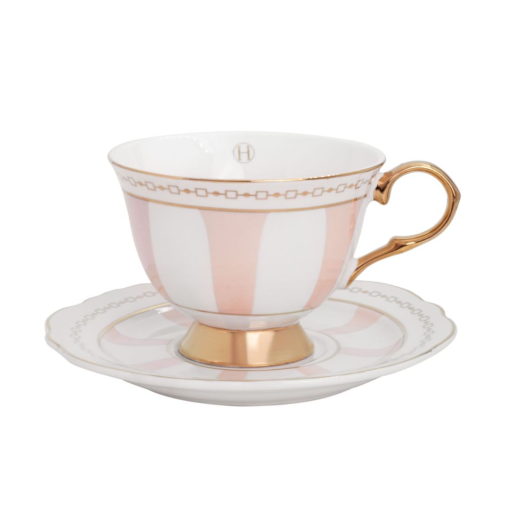 Gifts - Cup with saucer - Strisce Rosa - HILKE COLLECTION AB