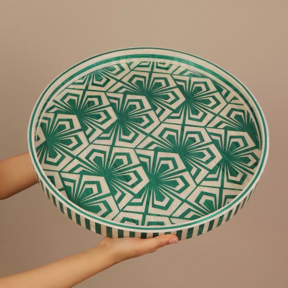 Trays - Medium Mother Pearl Round tray - HYA CONCEPT STORE