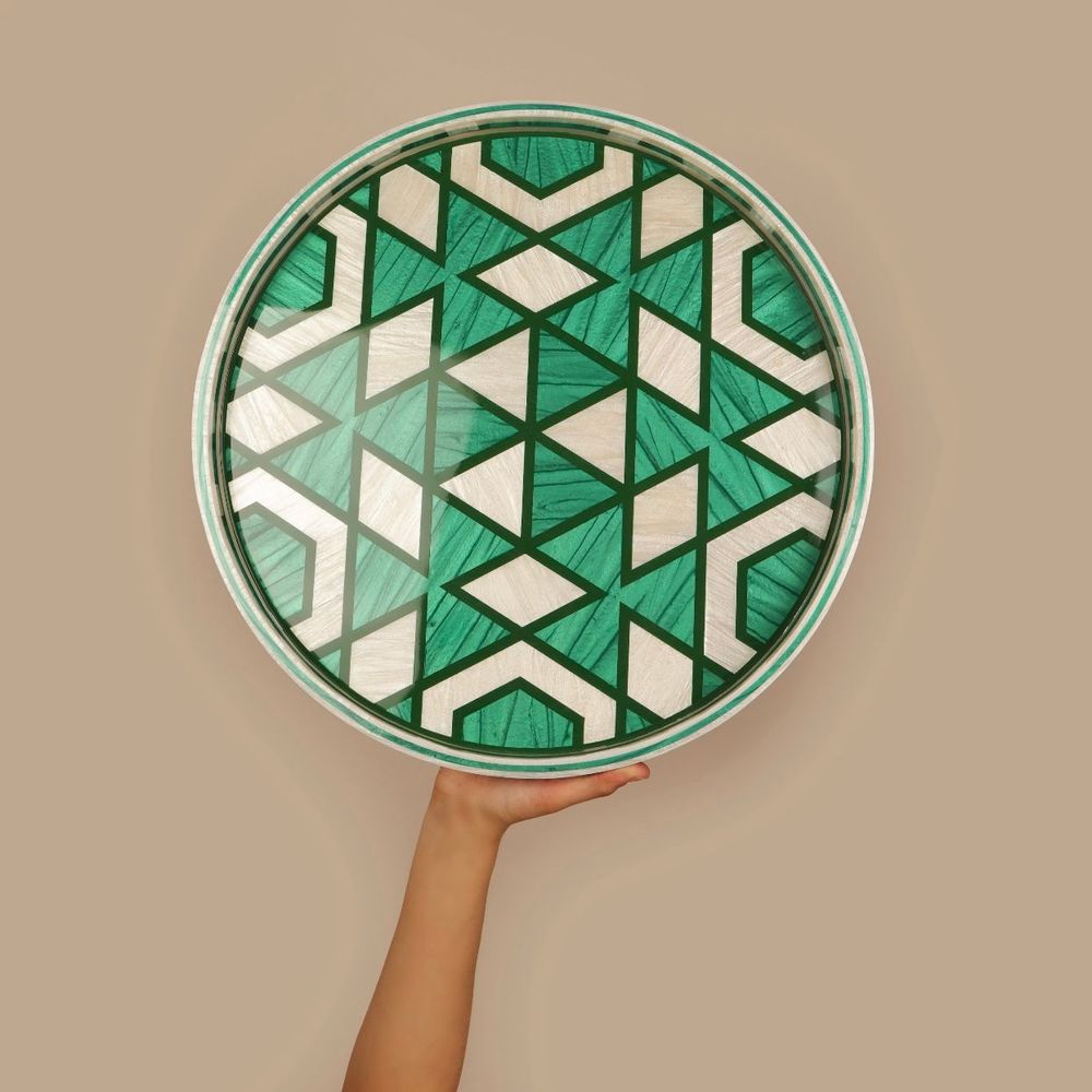 Trays - Medium Mother Pearl Round tray - HYA CONCEPT STORE