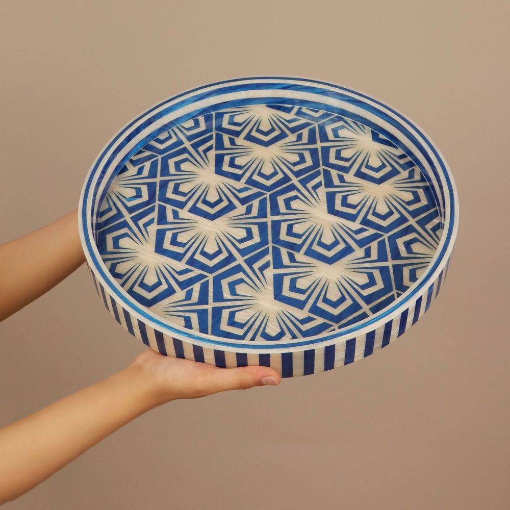 Trays - Medium Mother Pearl Round tray - HYA CONCEPT STORE