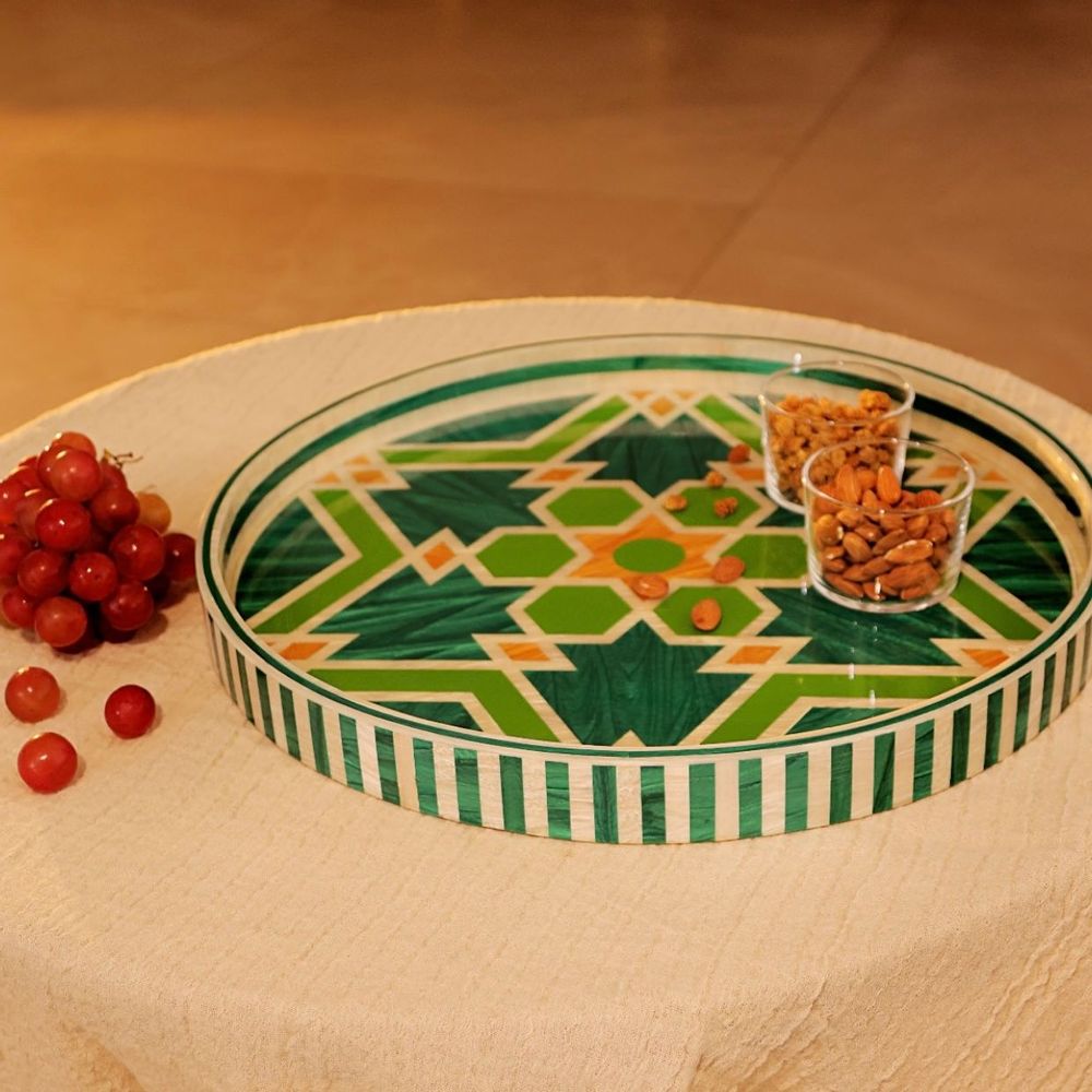 Trays - Medium Mother Pearl Round tray - HYA CONCEPT STORE