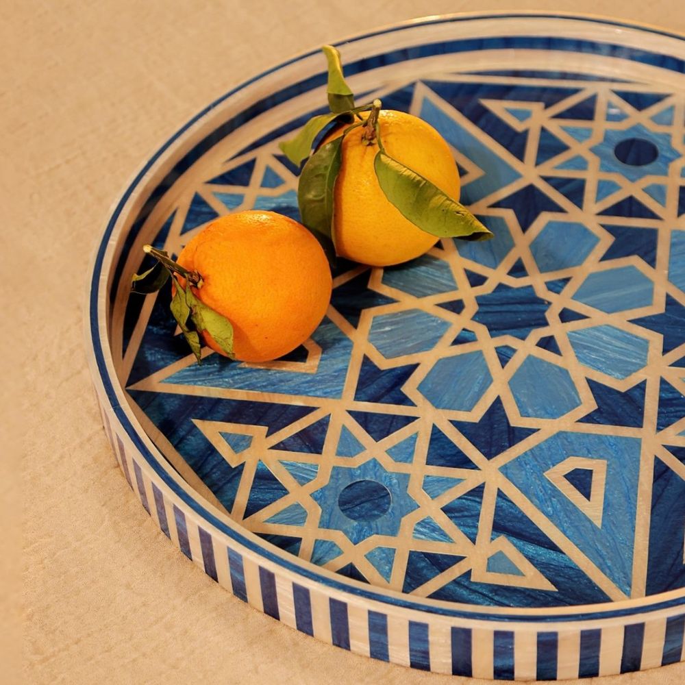 Trays - Medium Mother Pearl Round tray - HYA CONCEPT STORE