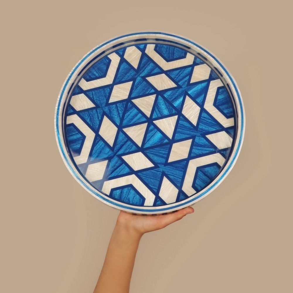 Trays - Medium Mother Pearl Round tray - HYA CONCEPT STORE