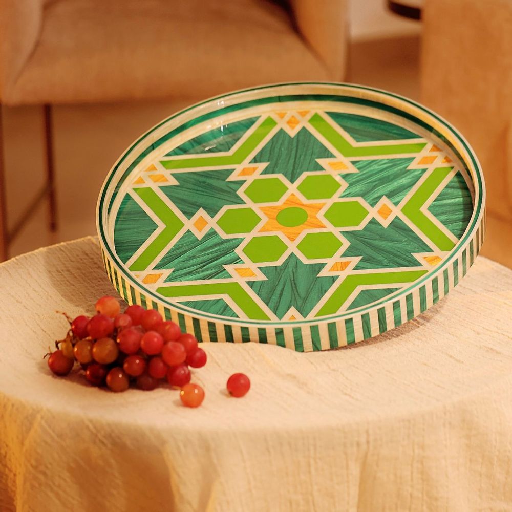 Plateaux - Grand plateau rond en nacre - HYA CONCEPT STORE