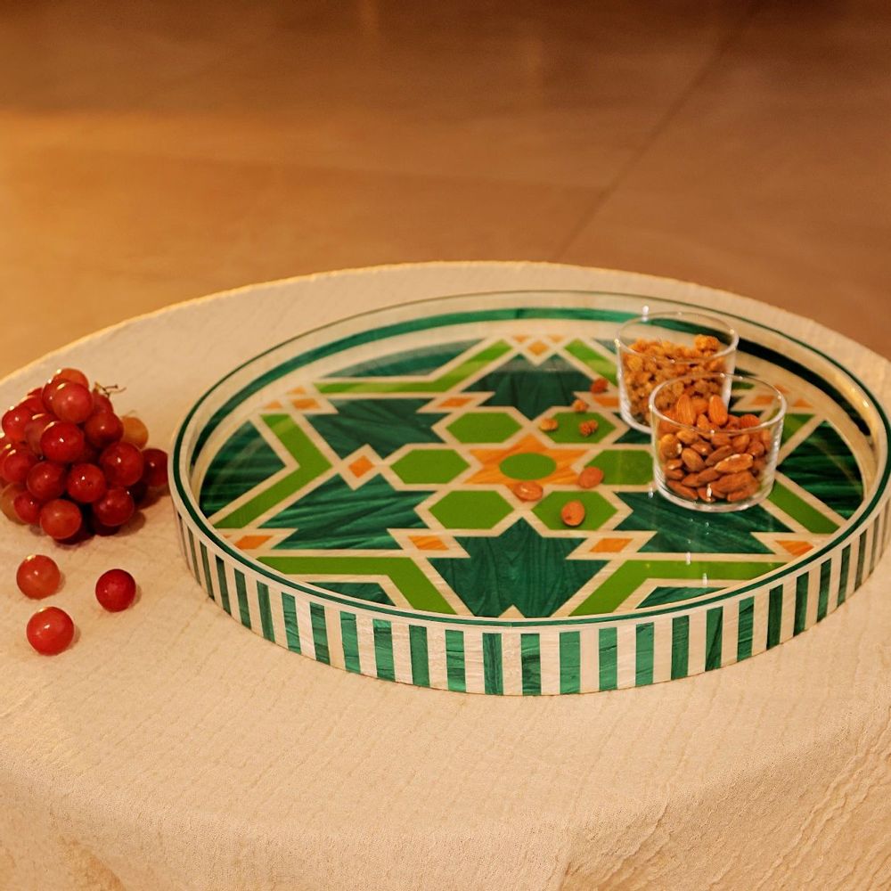 Plateaux - Grand plateau rond en nacre - HYA CONCEPT STORE
