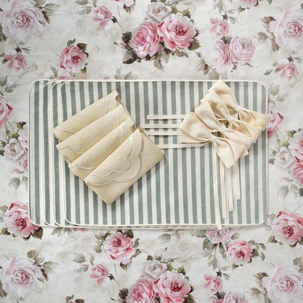 Table linen - Table linen - Roselle & Stripes Collection - ROSEBERRY HOME