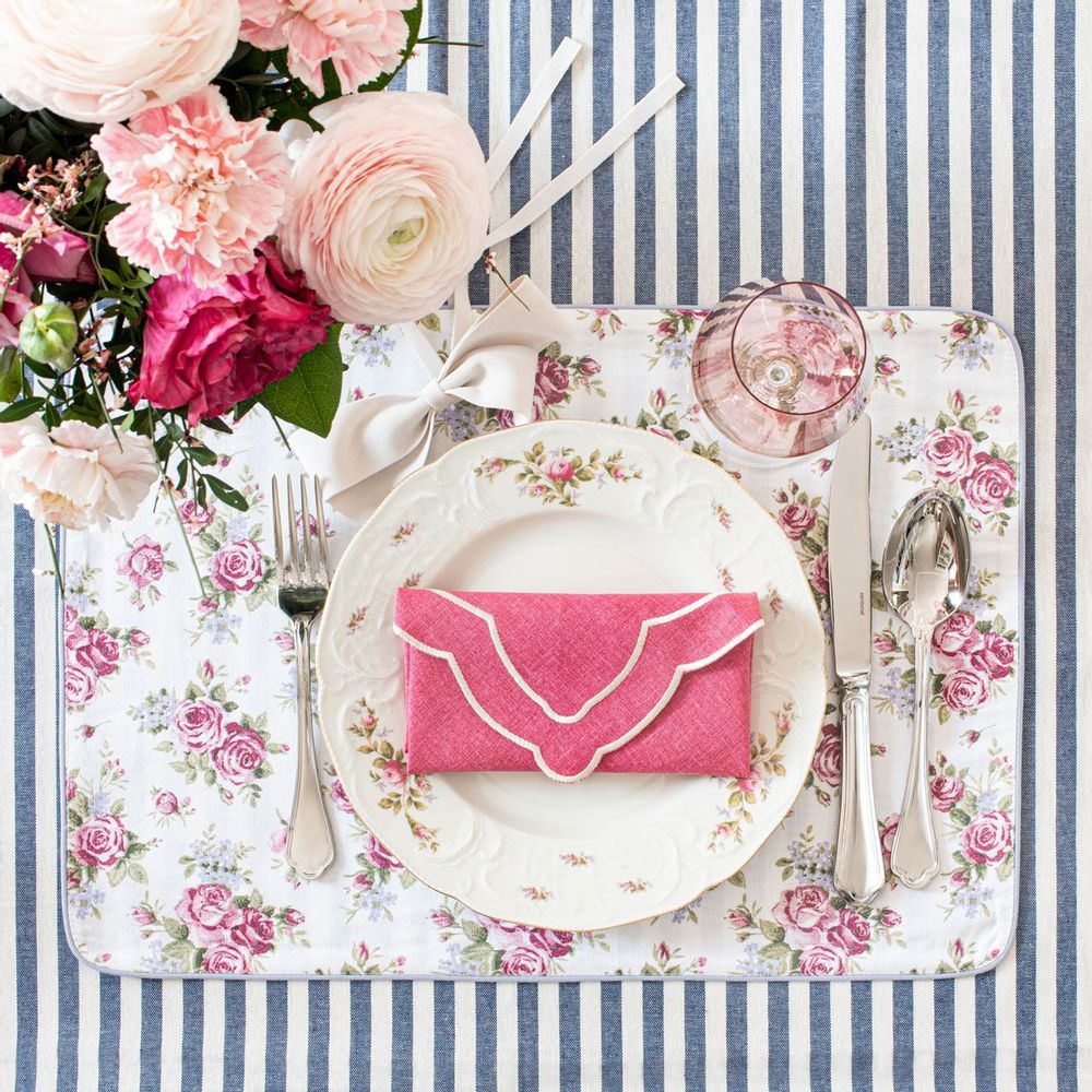 Table linen - Table linen - Rose Garden & Stripes Collection - ROSEBERRY HOME