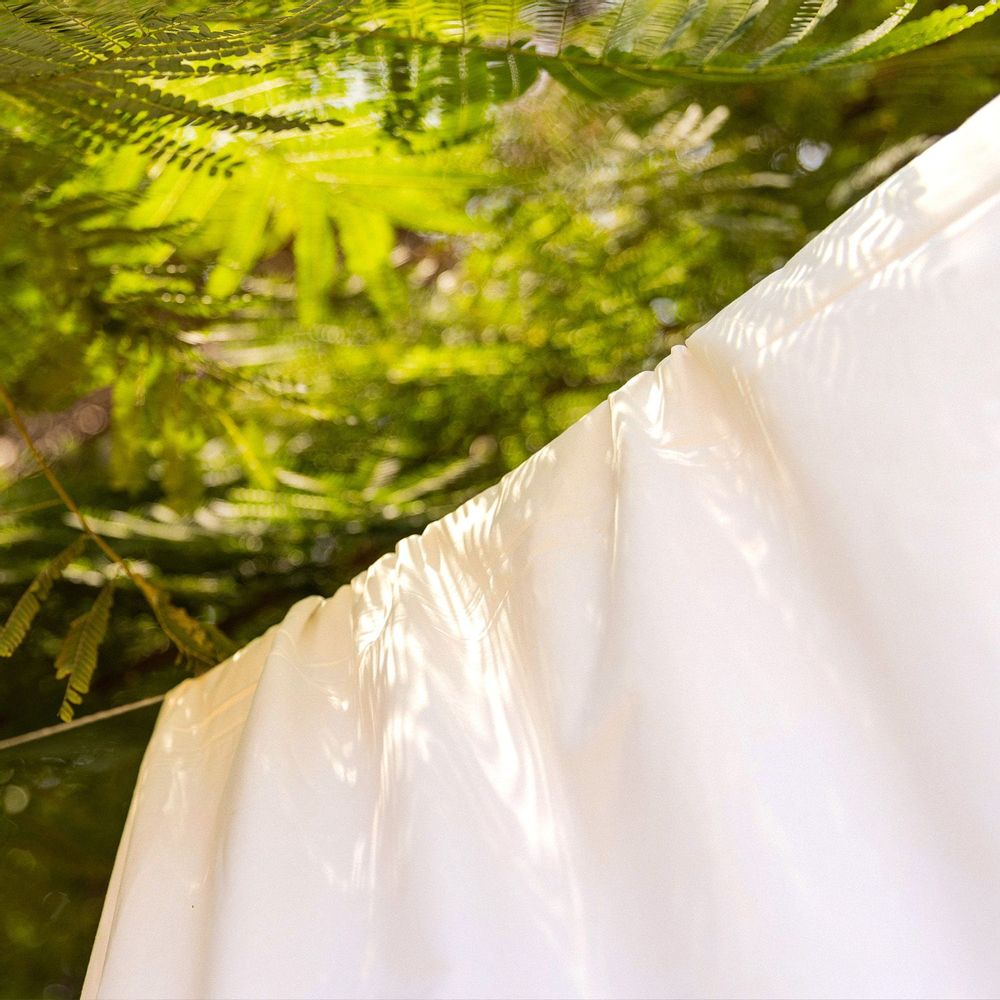 Linens - Off White Percale Fitted Sheet - MORE COTTONS