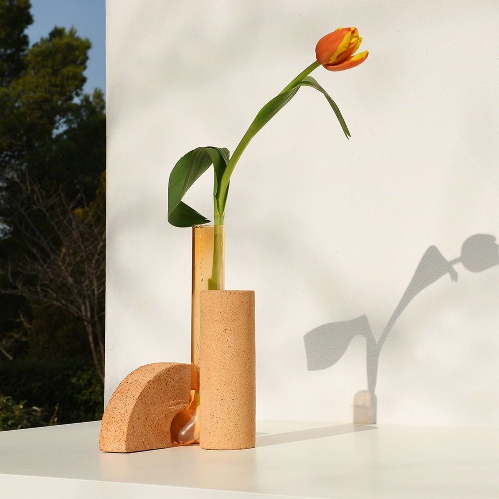 Vases - Orange vase for flowers, Cochlea della Metamorfosi n°1 - COKI