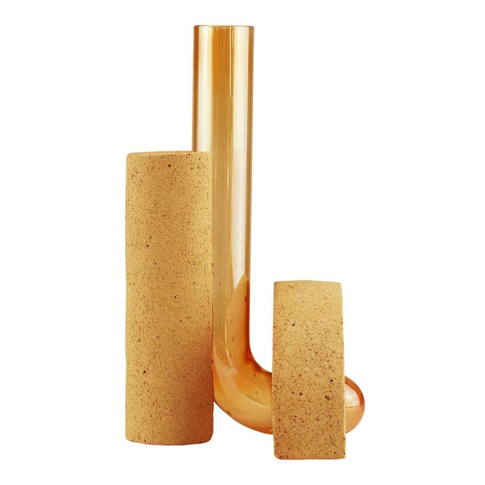 Vases - Orange vase for flowers, Cochlea della Metamorfosi n°1 - COKI