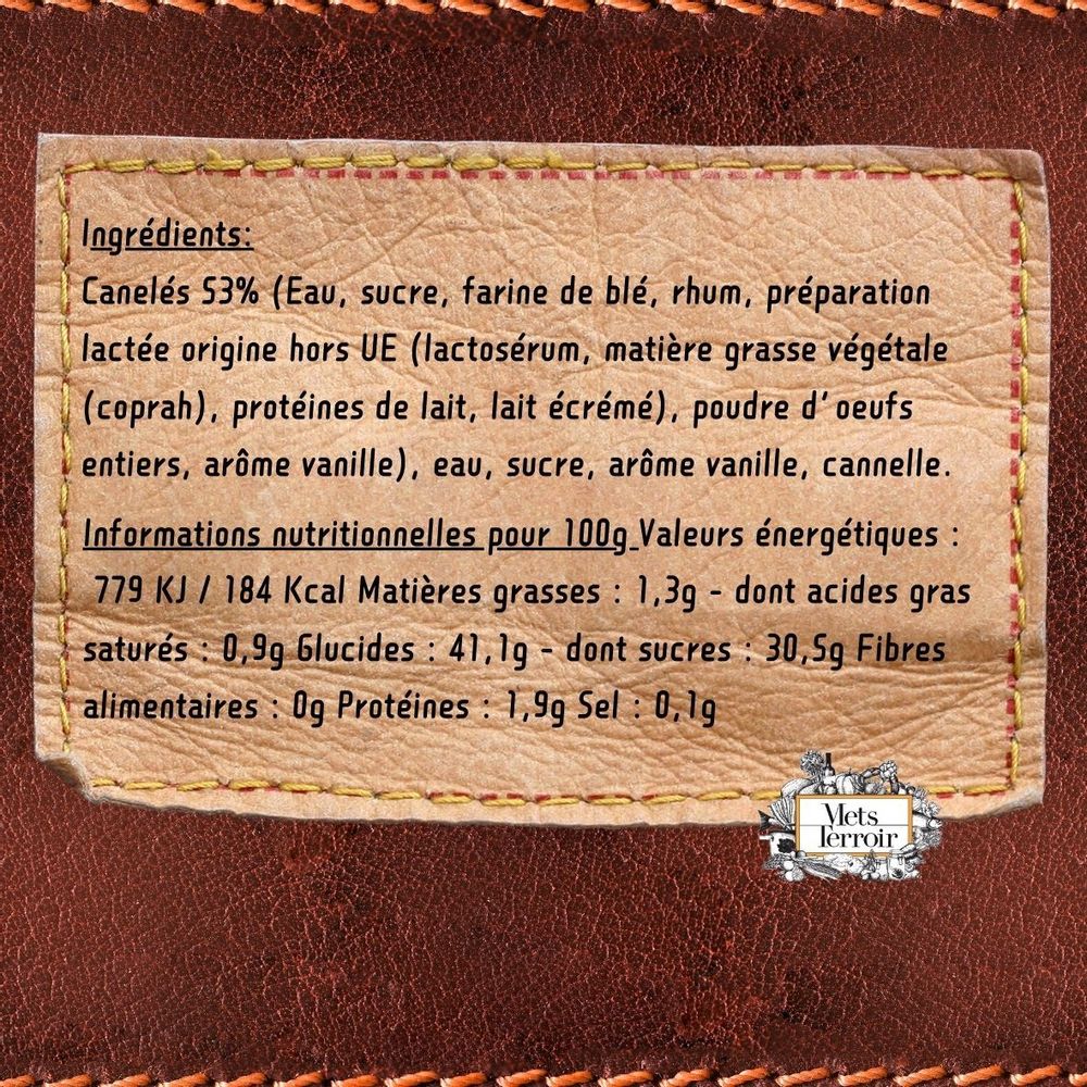 Épicerie fine - Canelés de Bordeaux au sirop - 120g - METSTERROIR