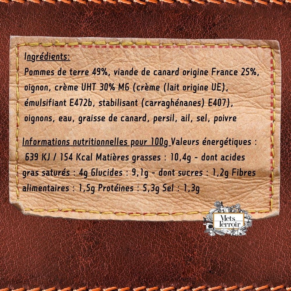 Delicatessen - Parmentier with duck confit meat - 350 g - METSTERROIR