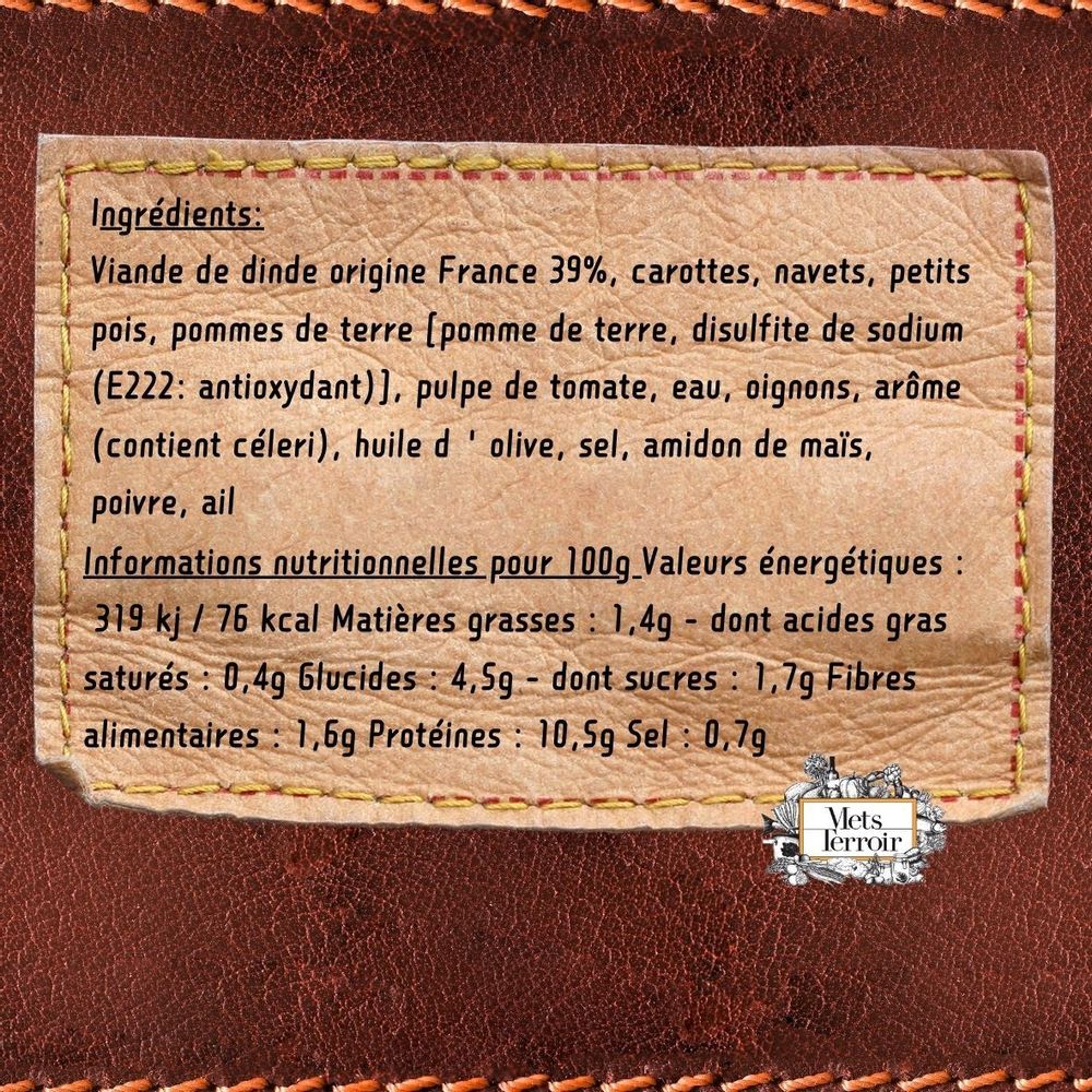 Delicatessen - Turkey Navarin with Spring Vegetables - 380g - METSTERROIR