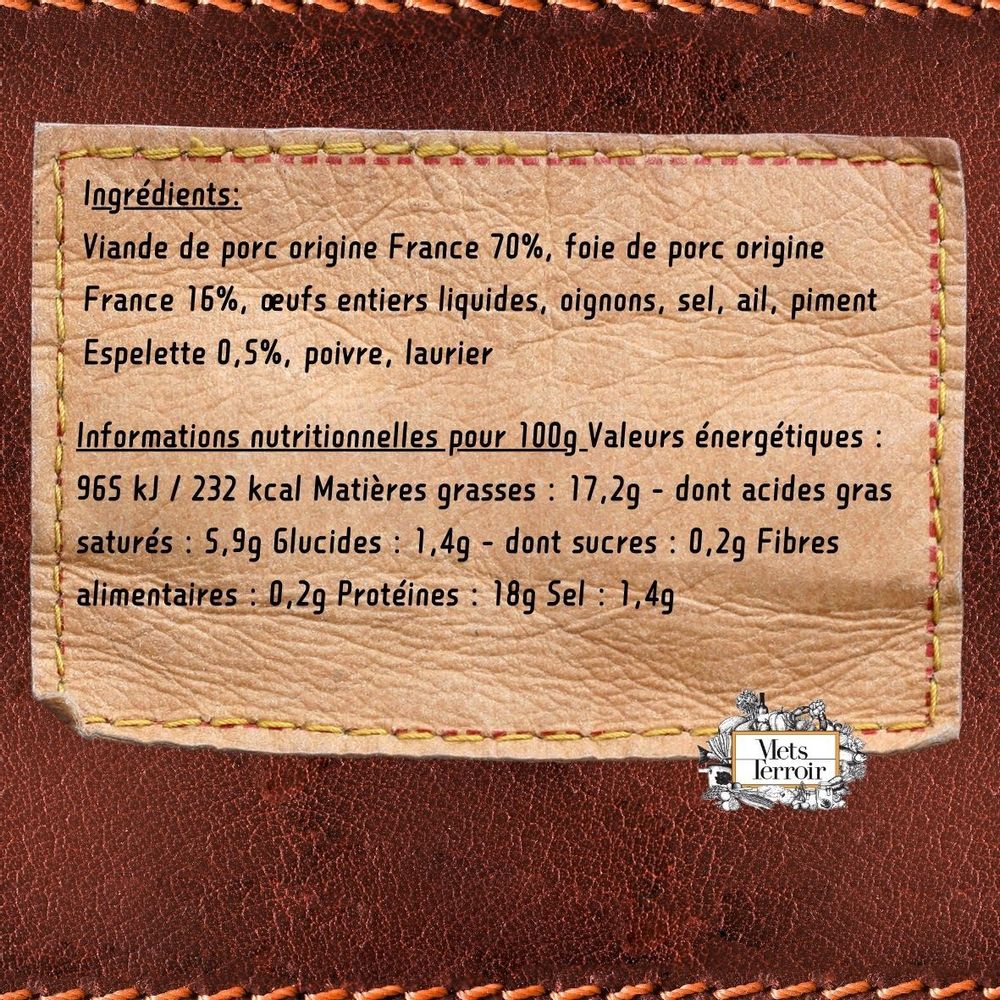 Épicerie fine - Terrine de Campagne - 90g - METSTERROIR