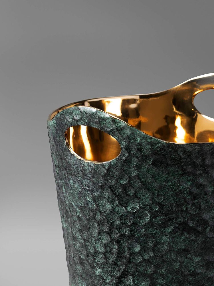 Pièces uniques - Seau à glace en bronze coulé - EAGLADOR