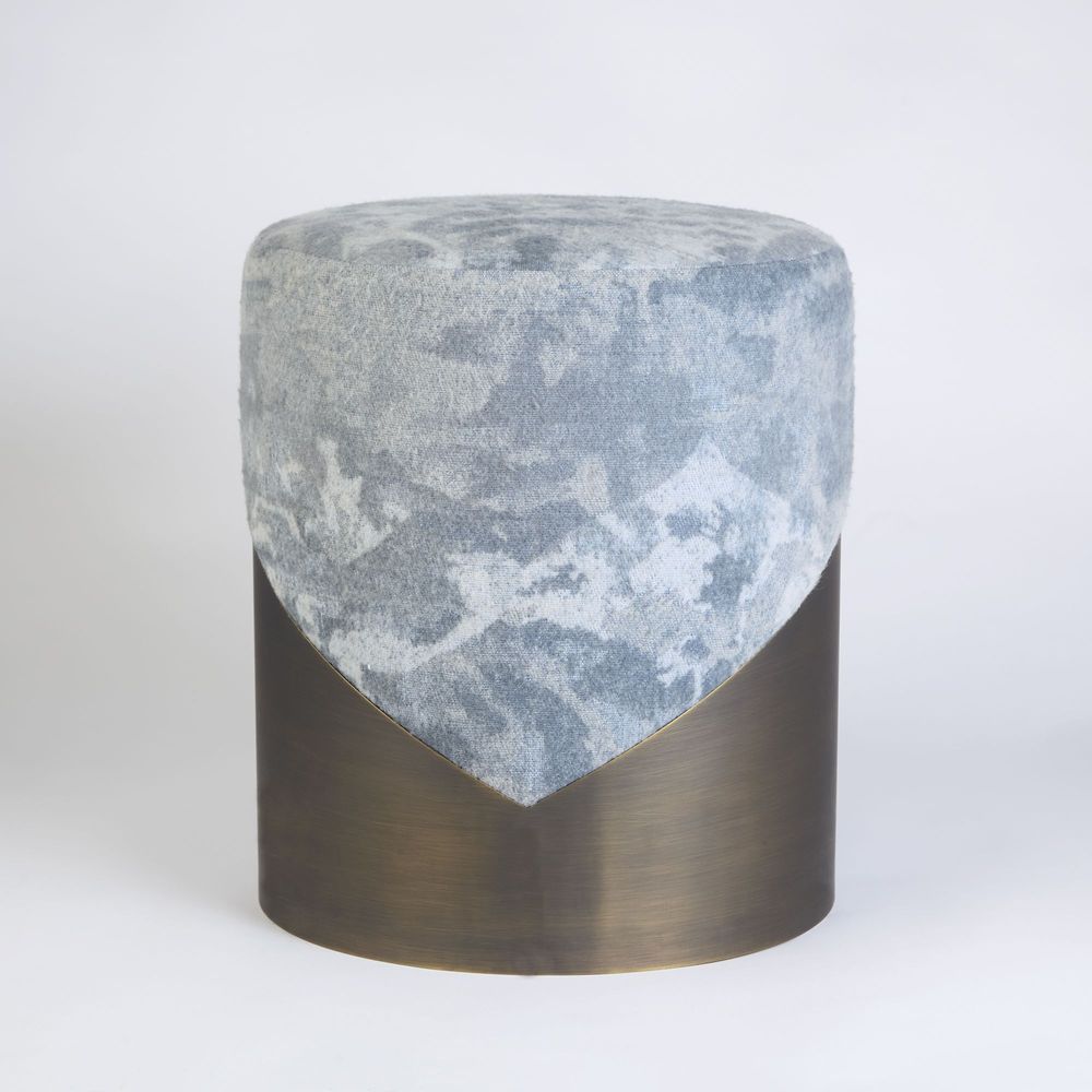 Stools - Lune V Stool in Dark Bronze Base and Special Fabric - DUISTT