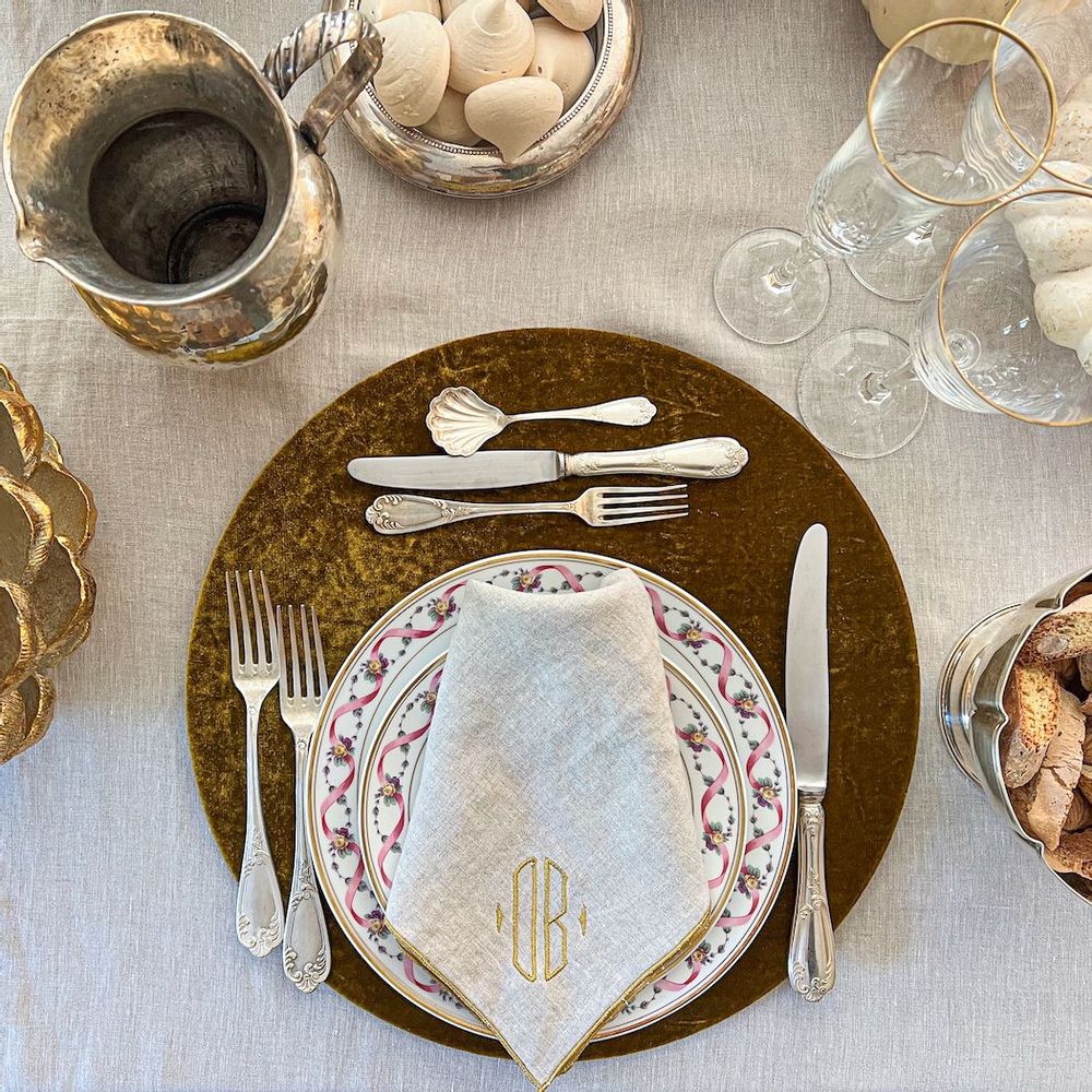 Table linen - Round velvet placemat - ONCE MILANO