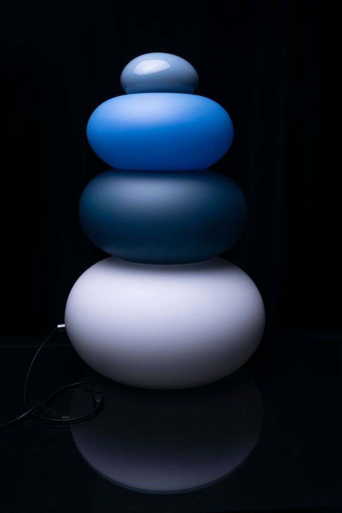 Verre d'art - Lampe à poser COTON - FLUÏD